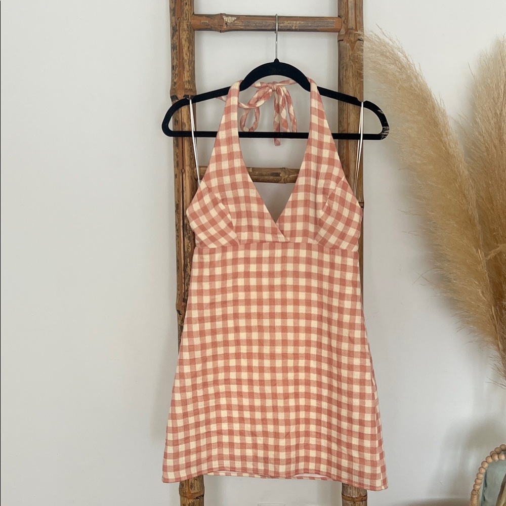 Zara Checkered Halter Dress